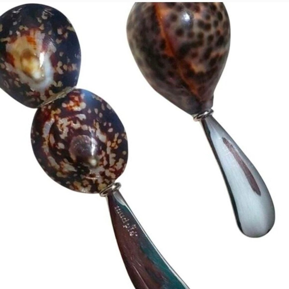 Mud Pie Cowrie‎ Shell Cheese Spreader Set, Coastal Decor (Retired) New No Box